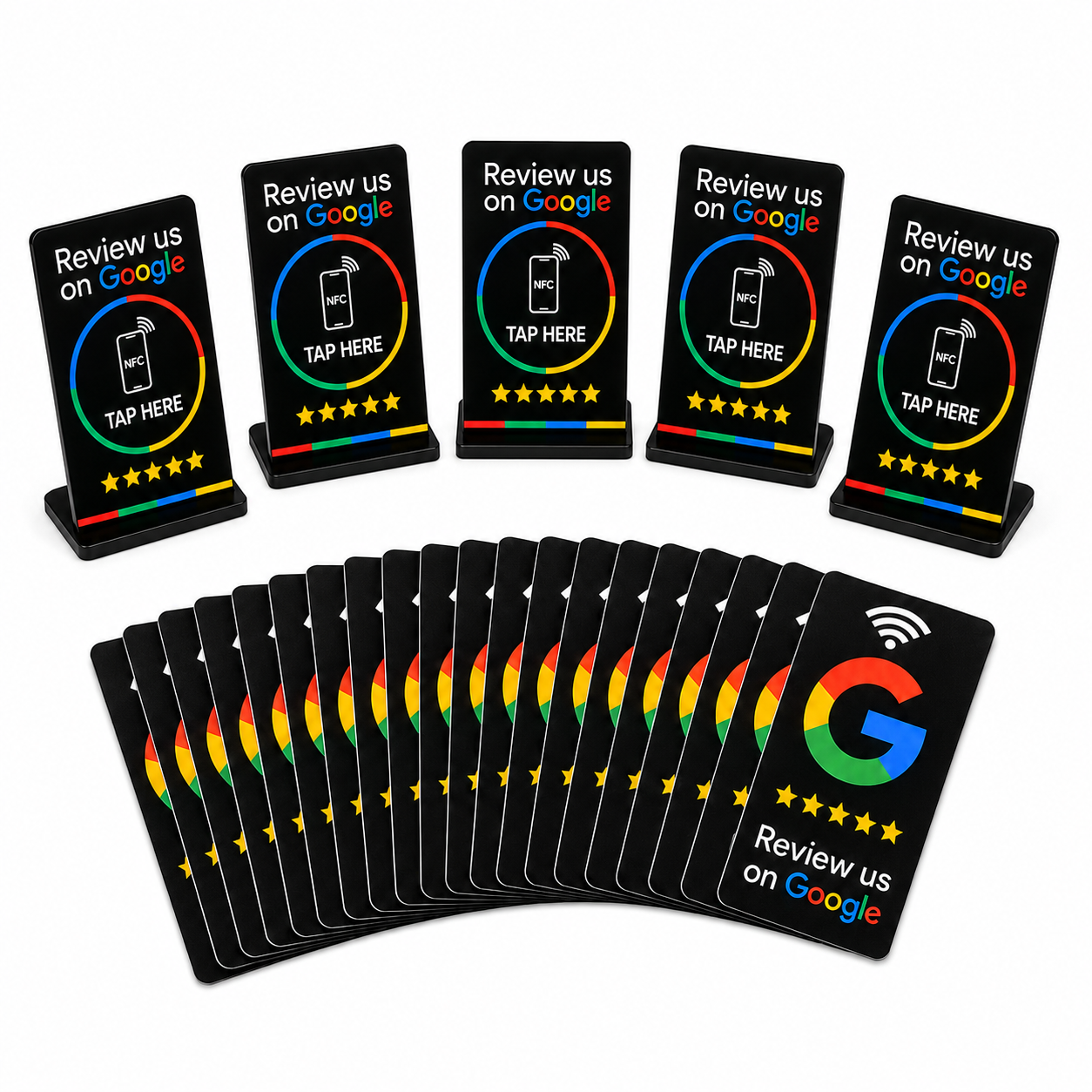 Mega Bundle - 5x Review Stands + 20x Review Cards